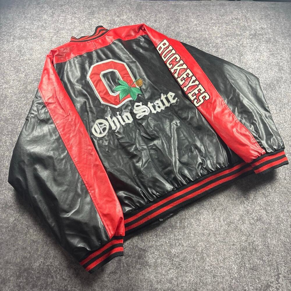 Vintage Steve & Barry’s Ohio State Buckeyes 3XL Faux Leather Varsity Jacket